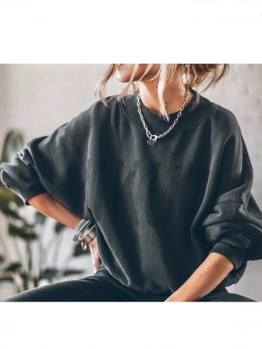 Mikuta The Dark Mikuta Sweater Sweatshirt Charcoal Black M/L